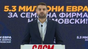 (Видео) СДСМ обвинува за „чистка на буџетот“: Семејна фирма на директорот на СОЗР добила 161 тендер во вредност од 5,3 милиони евра