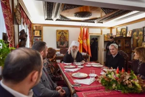 На божикен ручек кај Архиепископот Охридски – македонски г. г. Стефан